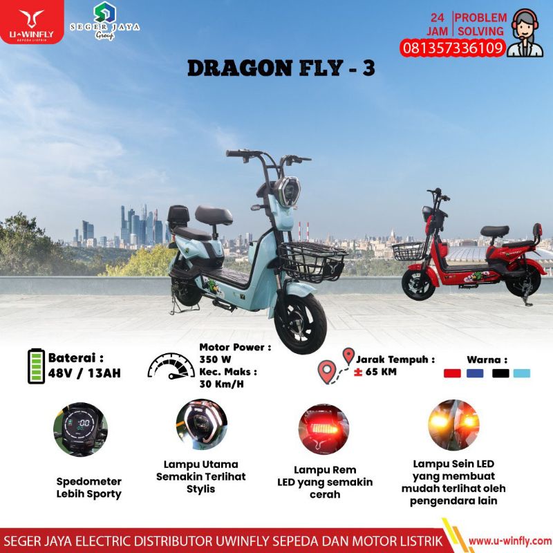 SEPEDA LISTRIK UWINFLY TYPE DRAGONFLY 3