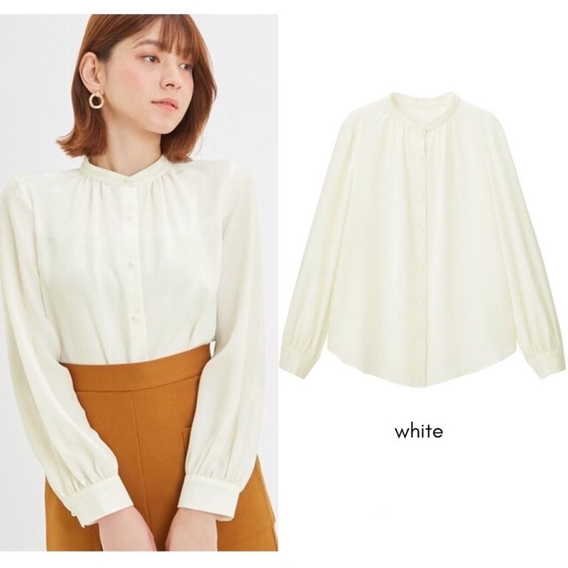 GU UNIQLO Pearl Button Blouse / Shirt