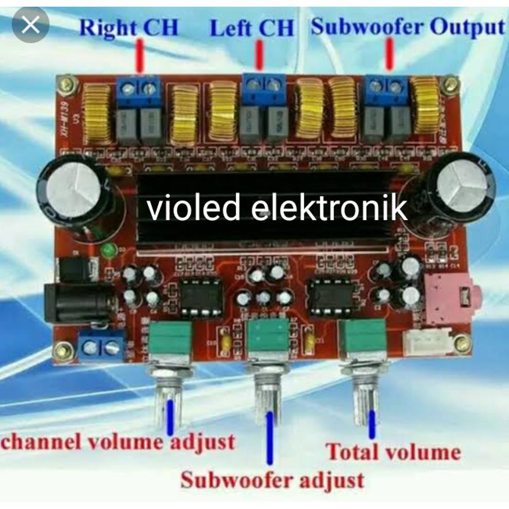 New amplifier class d tpa3116 tpa3116d2 2.1 2x50 watt 1 x100watt