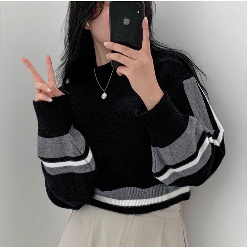 Queenbags89 baju outfit cewek baju atasan wanita baju Rajut Ayuna Knite Sweater Crop