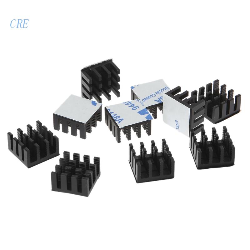 Cre 10pcs / Set Heat Sink Pendingin Bahan Aluminum Dengan Tape 3M Untuk PC / Laptop / CPU / GPU