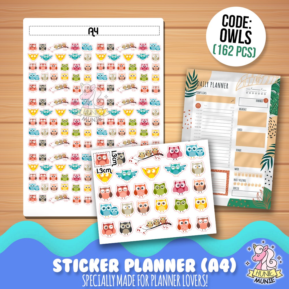 

Sticker Deco Planner - Owls Owl (162pcs) Stiker Hunie Munie