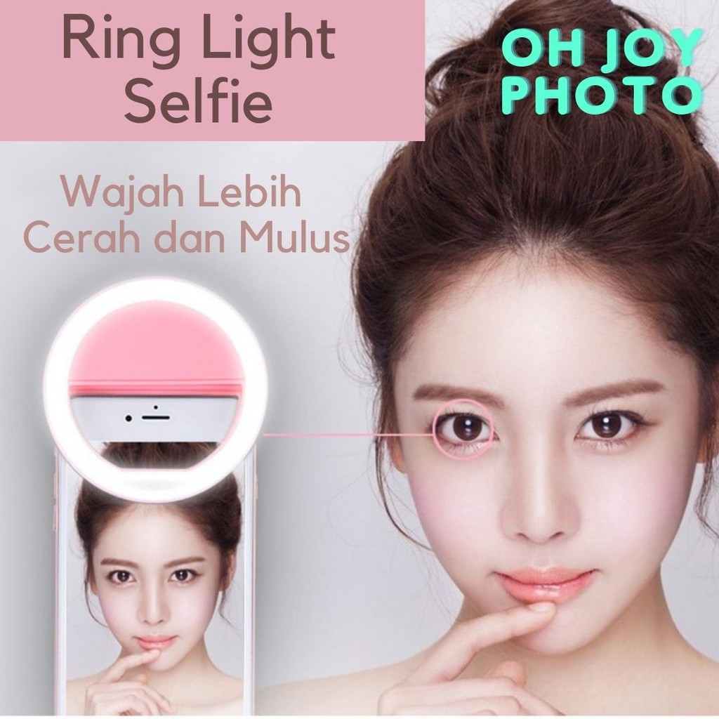 Selfie Ring Light LED Lampu Jepit HP Portable Vlogger RK-12