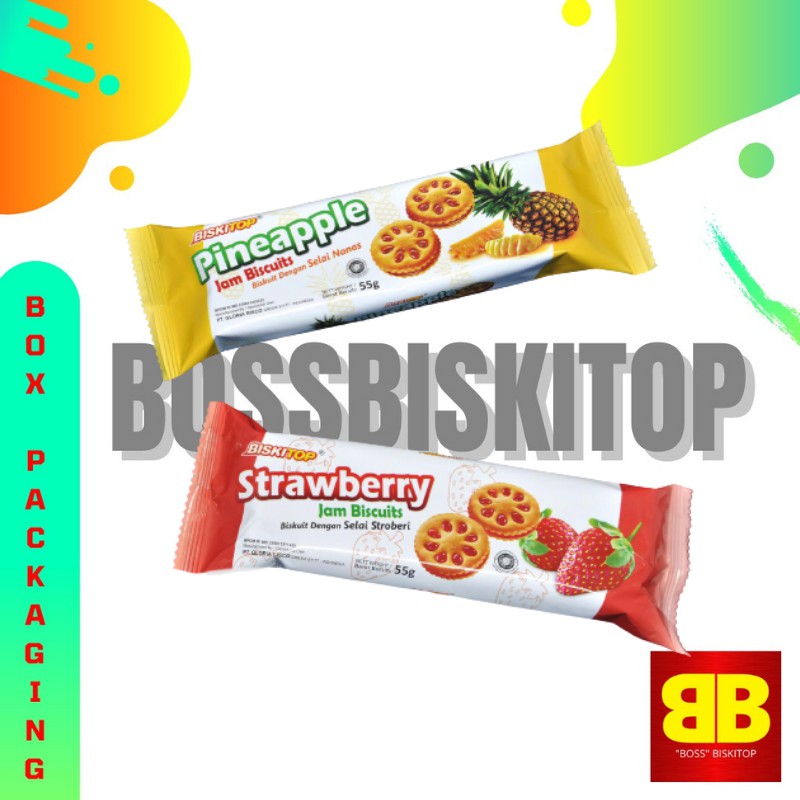 

BB - BISKITOP JAM BISCUITS 55g Biskuit Anak Dewasa Enak Renyah Biscuit Rasa Nanas Strawberry Terbaru