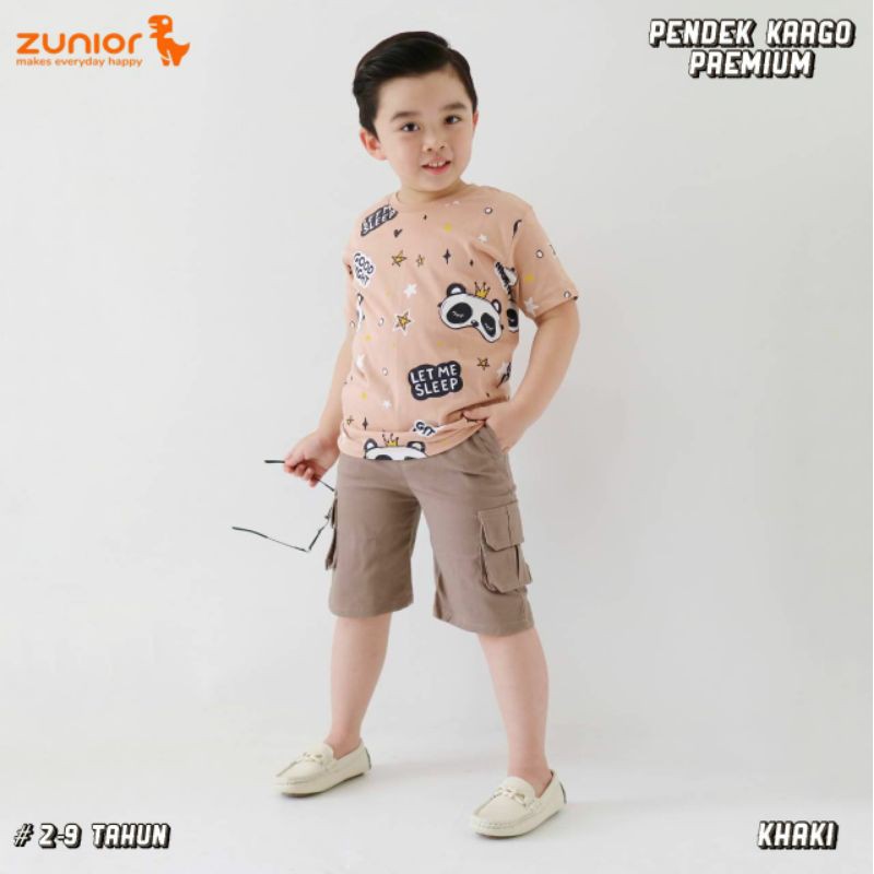 Pendek Cargo Anak Zunior Premium Khaki