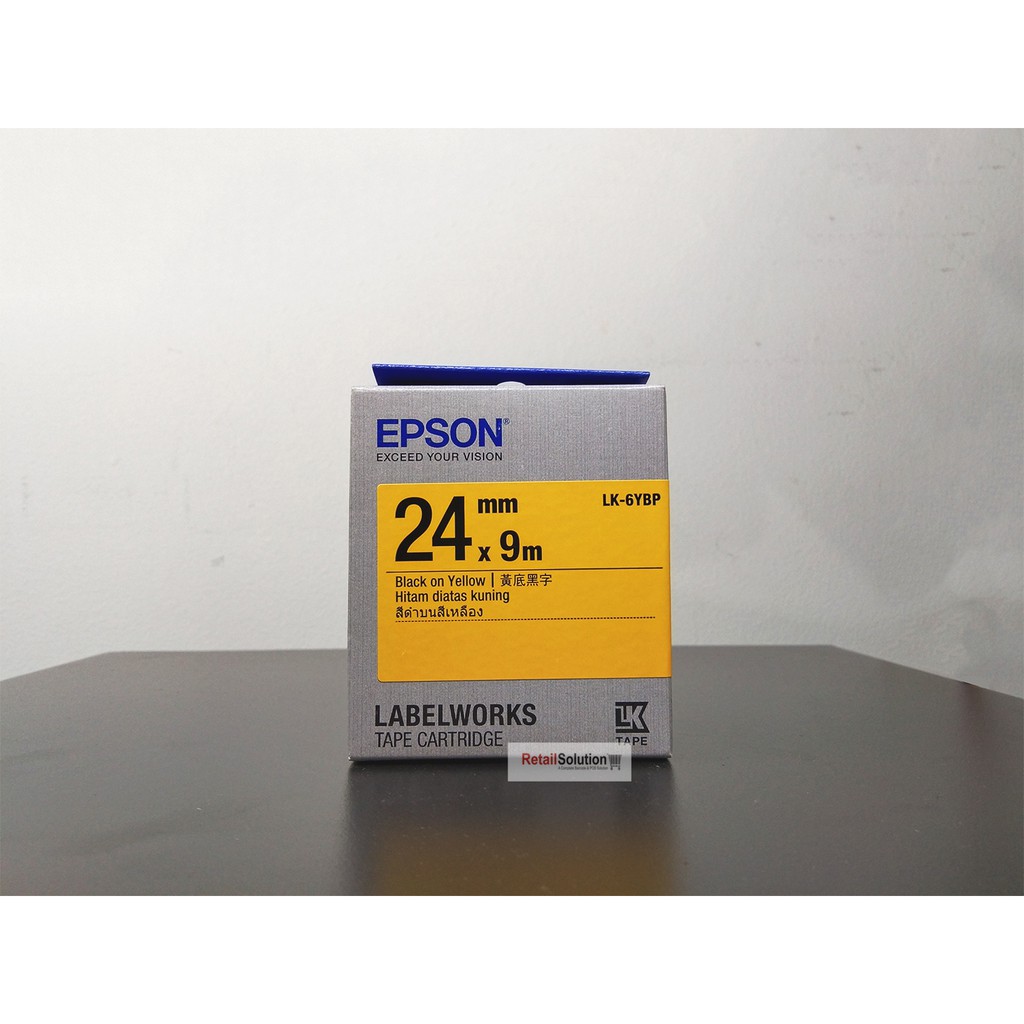 Tape Cartridge EPSON LK-6YBP - Labelworks 24mm Black on Yellow