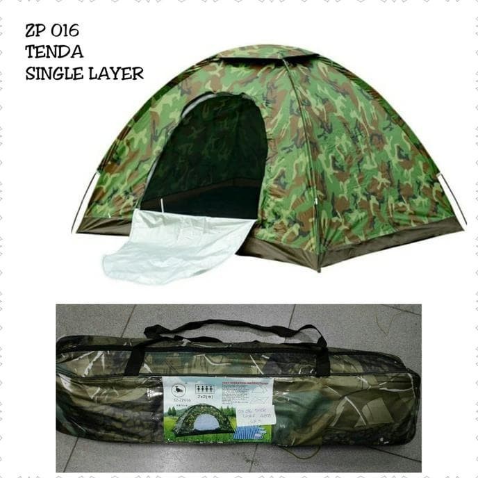 Tenda Camping army Loreng / Tenda Mendaki / Tenda Hiking / Tenda Kemah Outdoor 4 Orang zp016