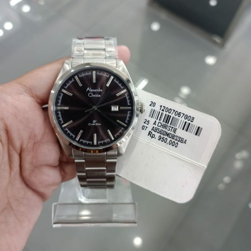 SALE TERMURAH Jam Tangan Pria Alexandre Christie AC 8560 ac8560 Silver Black Original 42mm