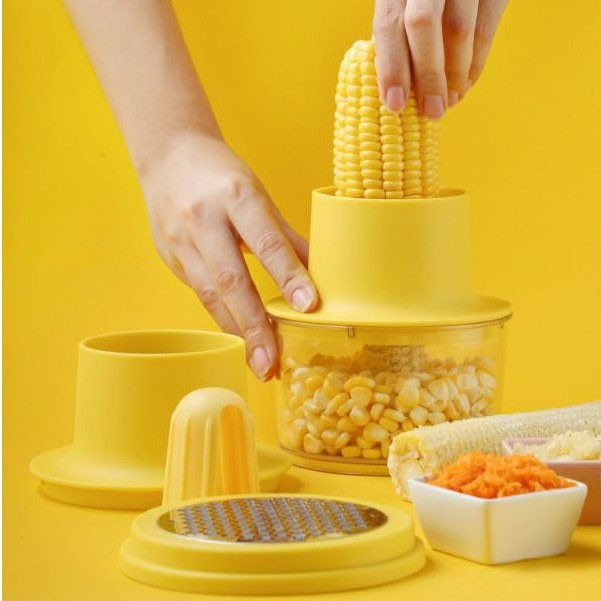 ☛TK☚ R355 2 in 1 Multi-Fungsi Parutan Jagung Parutan Jahe Corn Stripper Alat Pemarut Jagung BPA FREE