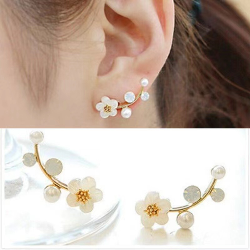 (Hello Girl)E29 Anting Bunga Fashion Wanita Stud Earrings Import-E29 #Gold