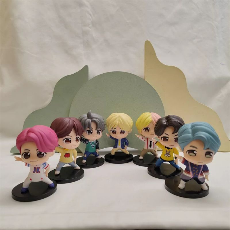 Action Figure BTS KPOP Idol Set 7 Miniatur Hiasan Topper Cake