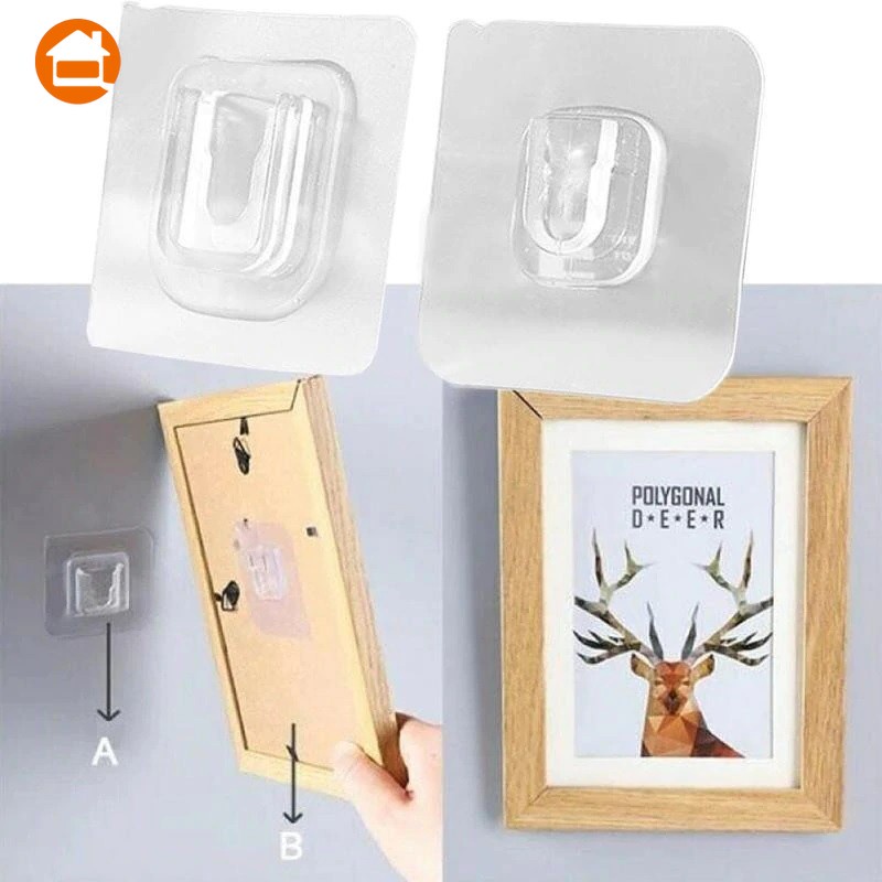 10 Pcs Kait Dinding Serbaguna Dipasang di Dinding Kait Penyimpanan Rumah Tangga Non-Dilling Super Lem Kait Pel Penyimpanan Tirai Batang Kait Bingkai Foto Kait Mantel Kait untuk Dapur Kamar Mandi Kait Gantung