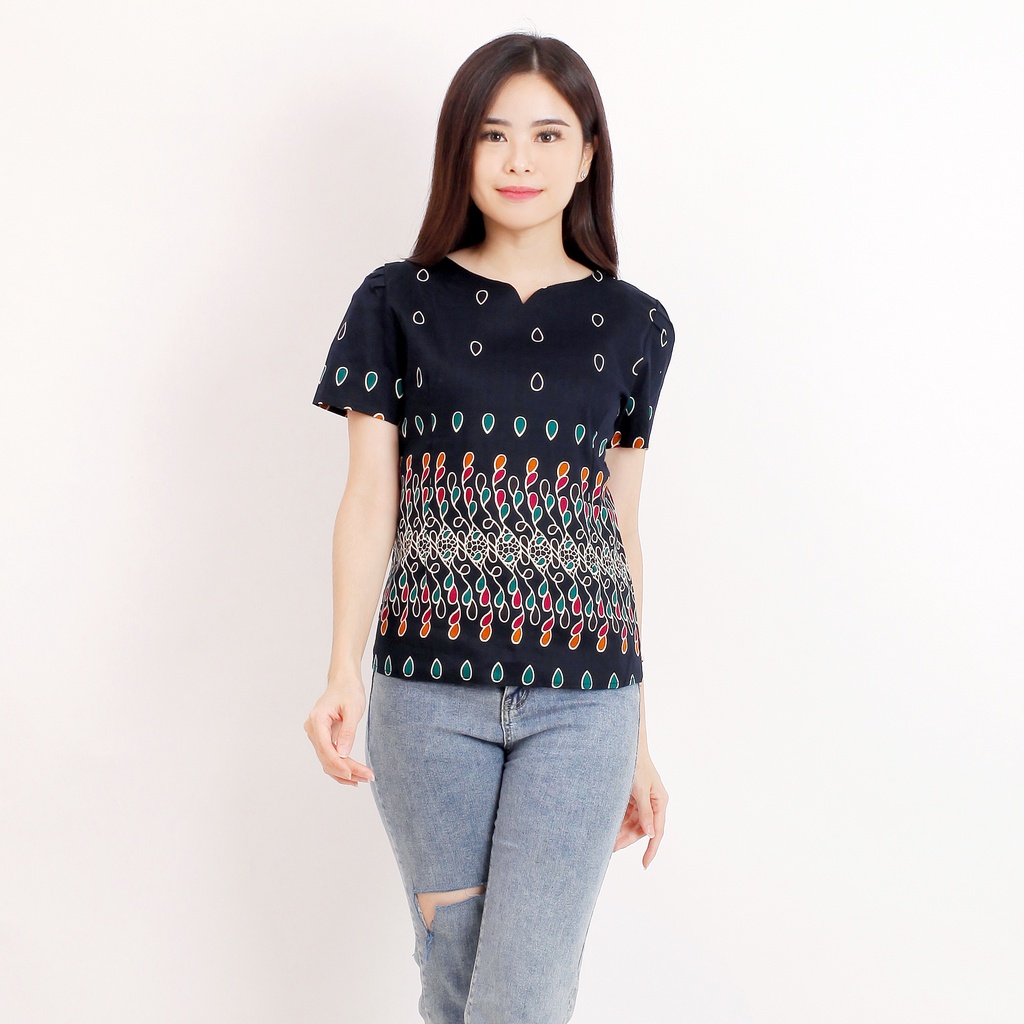 ATASAN BATIK WANITA 632-Navy D