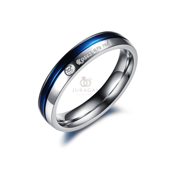 [HIGH QUALITY] Cincin Couple BUCIN R33 Titanium Ukir Nama + Box Cincin Beludru + BONUS Gelang Couple