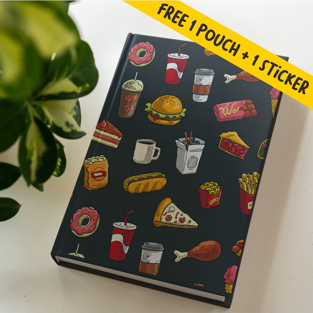 

Buku Notebook Catatan Diary Planner Journal Agenda, Polos dan Dotted Patt Food