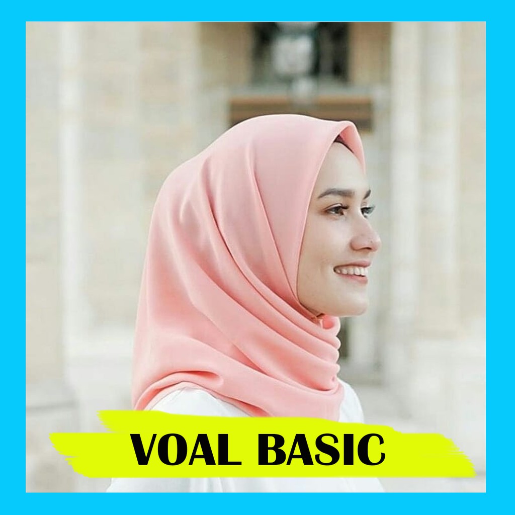  Jilbab  Kerudung Scarf Segi Empat Polos Voal  Basic  By Umama 