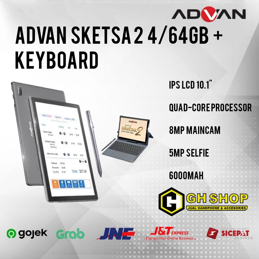ADVAN SKETSA 2 TABLET 10 INCI + KEYBOARD GARANSI RESMI