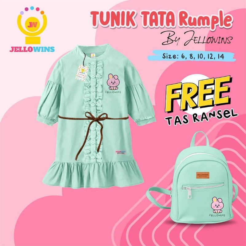 TUNIK BELT rempel casual freee tas rangsel