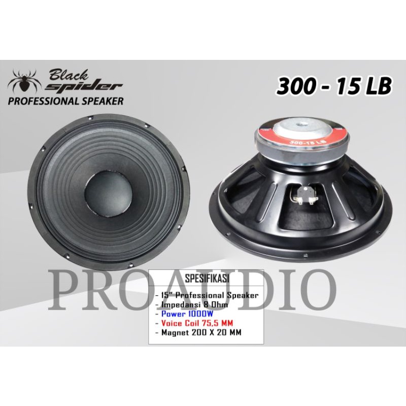 SPEAKER KOMPONEN BLACKSPIDER 15 INCH 300-15LB 300 15 LB 300 15LB ORI