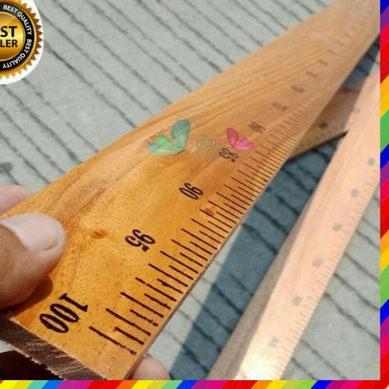 

Penggaris kayu / Mistar 100 cm (1m)