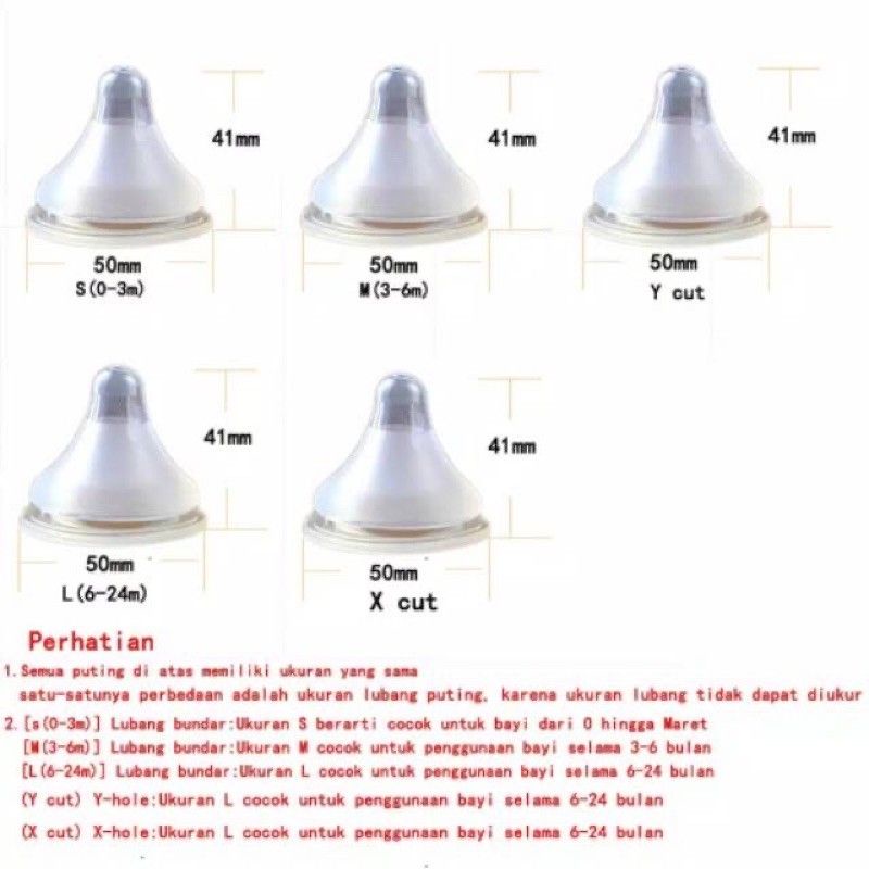 DOT untuk PIGEON Nipple Peristaltic Wide Neck