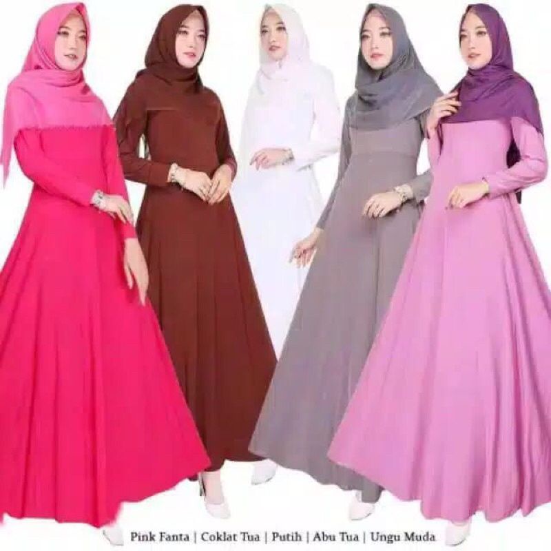 Gamis Jersey Polos Gamis murah Gamis Busui Jersey Polos Premium Jersey  Terlaris 
