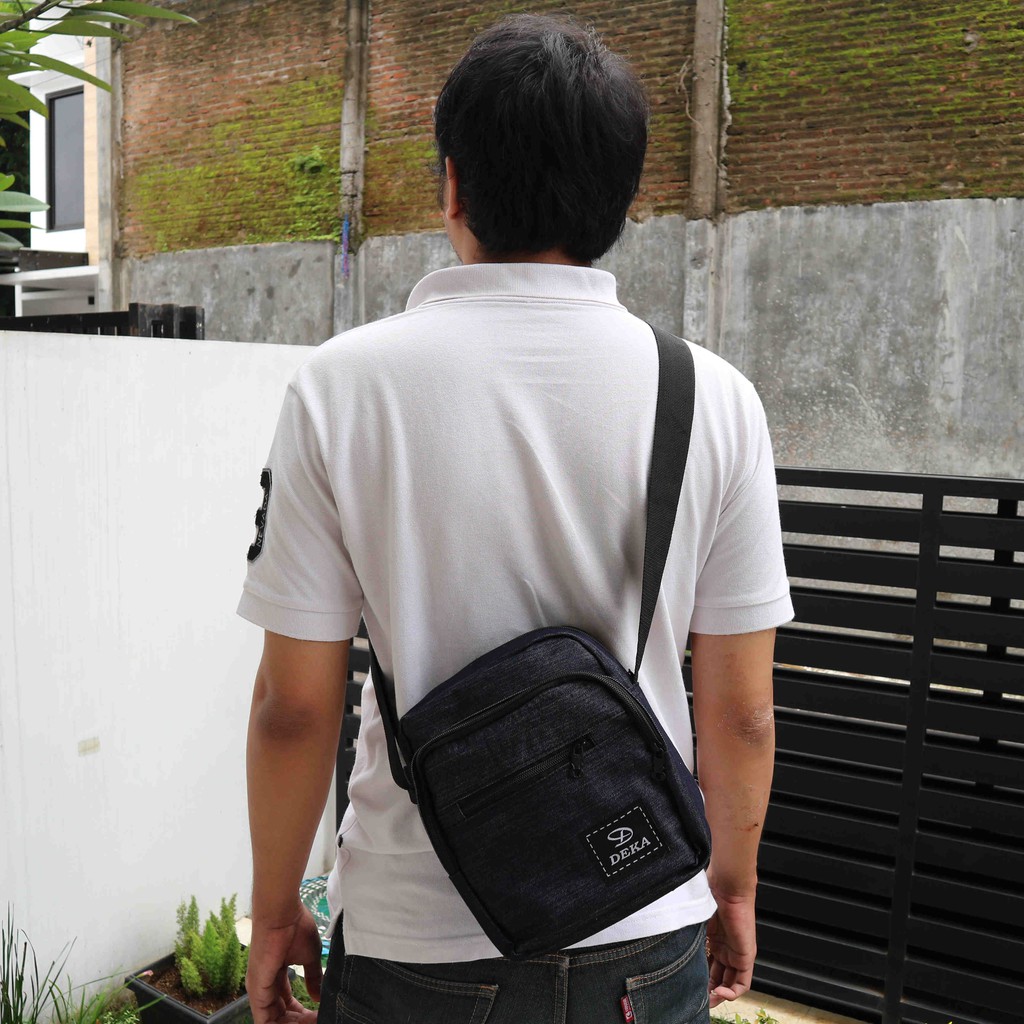 Tas Selempang DEKA Cowok Keren Slempang Distro Pria Murah Hangout Jalan-jalan Travelling Manly Bagus