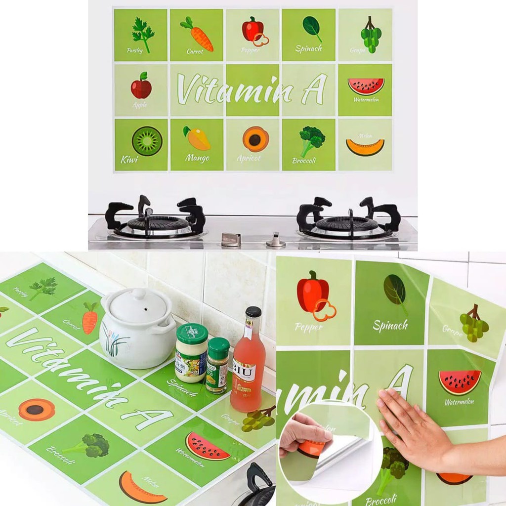 WALLPAPER STIKER DAPUR Anti Air/Minyak UK 60cm x 1m WALLPAPER DINDING