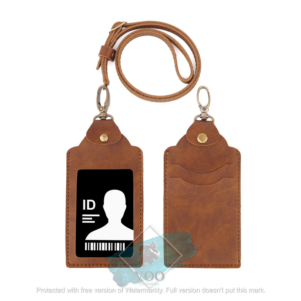 ID Card Name Tag Pria Dan Wanita Kalung ID Card Holder QUICK Souvenir Kulit Bisa Multifungsi Rekomen