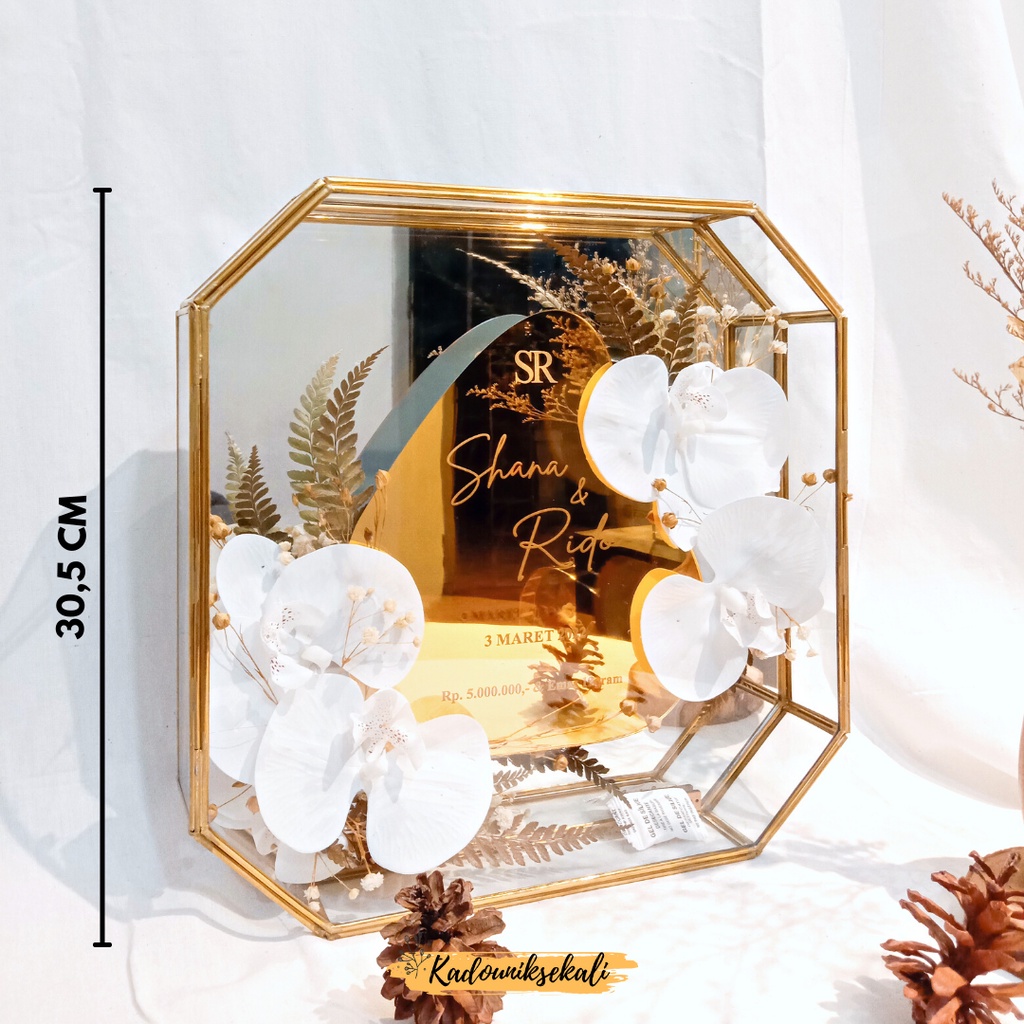 Mahar Laser Cutting Mahar Mewah 30CM - Mahar Terarium Full Glass Anti Pecah