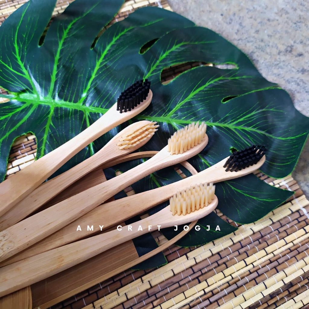 Sikat Gigi Bambu/ bamboo toothbrush/ sikat gigi bambu murah sikat gigi ramah lingkungan sikat gigi u