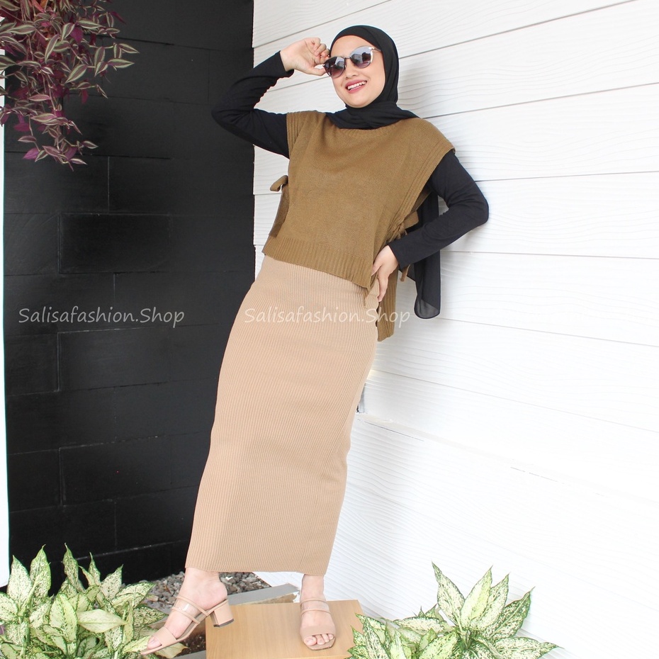 ROK SPAN RAJUT PANJANG | ROK RAJUT PREMIUM | SPAN ROK - ROK WANITA RAJUT TEBAL