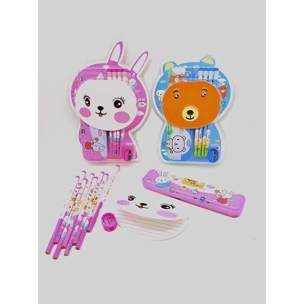 KENSHO Kotak Pensil Stationery Alat Tulis Set Import Lucu / Pensil/Rautan / Pencil Case