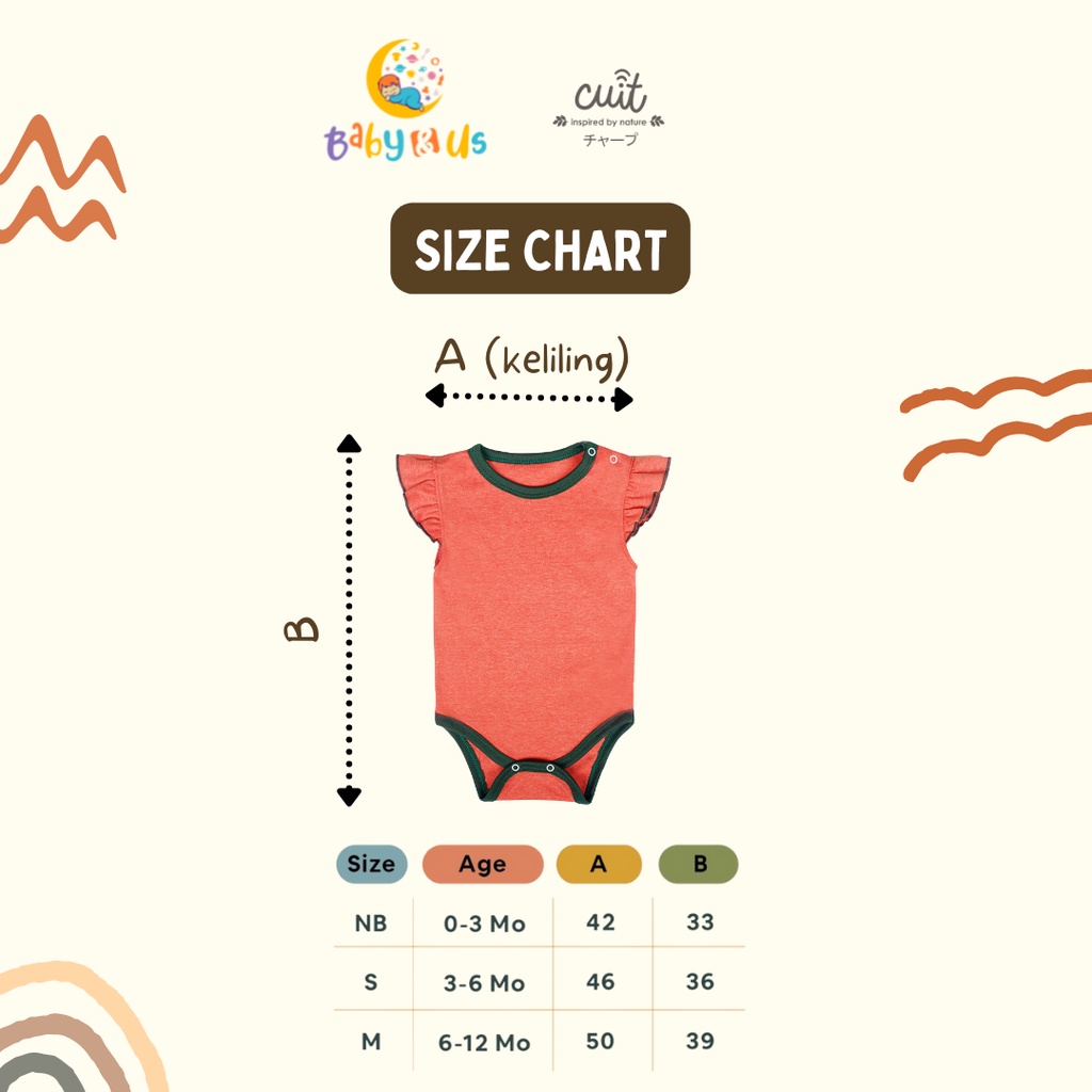 Cuit Babywear Ruka Ruffle Bodysuit Polos Lucu Bayi Perempuan Furutsu Series - 0-3 3-6 6-12 bulan