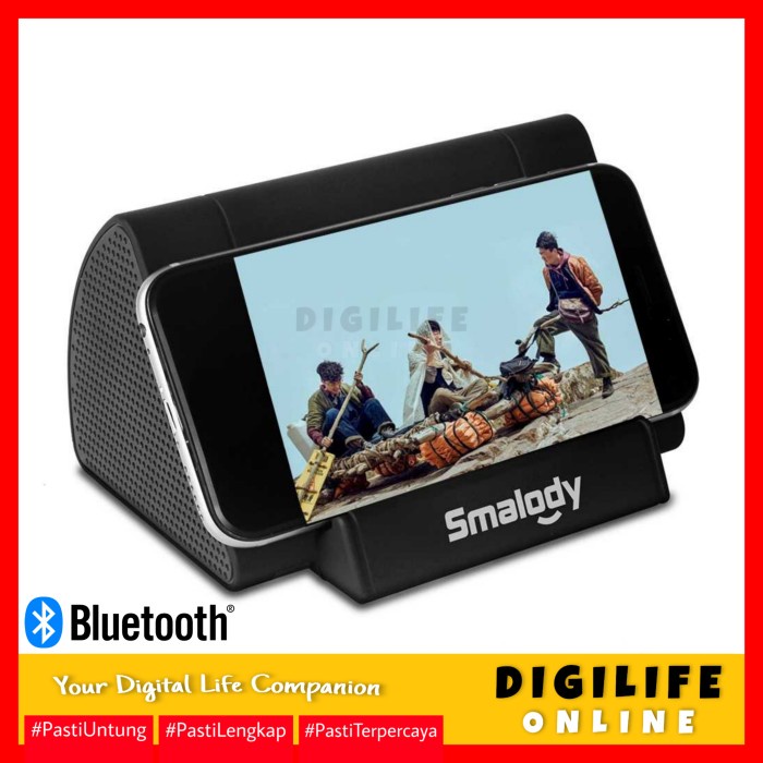 Speaker Bluetooth Bass Portable Speaker Induksi Amplifier HP Stand Dudukan Tanpa Kabel Jack Wireless