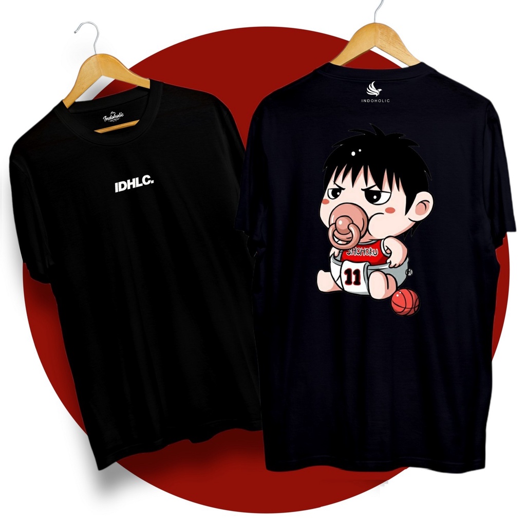 Indoholic Atasan Baju Pakaian Pria Cowok wanita Kaos Distro Murah terbaru Combed 100% Original Slamdunk Anime