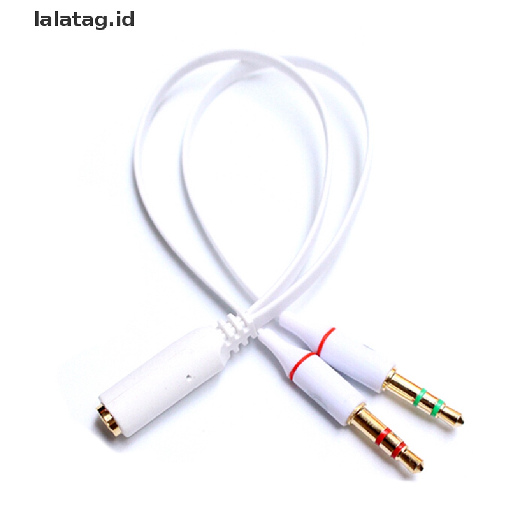 (Flyag) 1pc Adapter Splitter Y 3.5mm 2 Jack Male Ke 1 Female Untuk Headphone / Mic (ID)