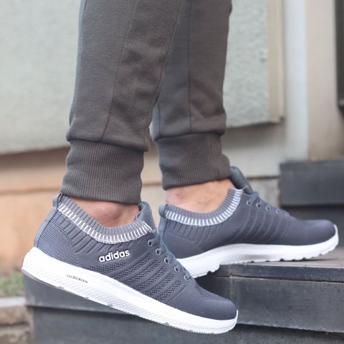 Asli Sepatu Adidas Pria FLYKNIT Import Running Kuliah Kerja Harian Ori Premium Terlaris