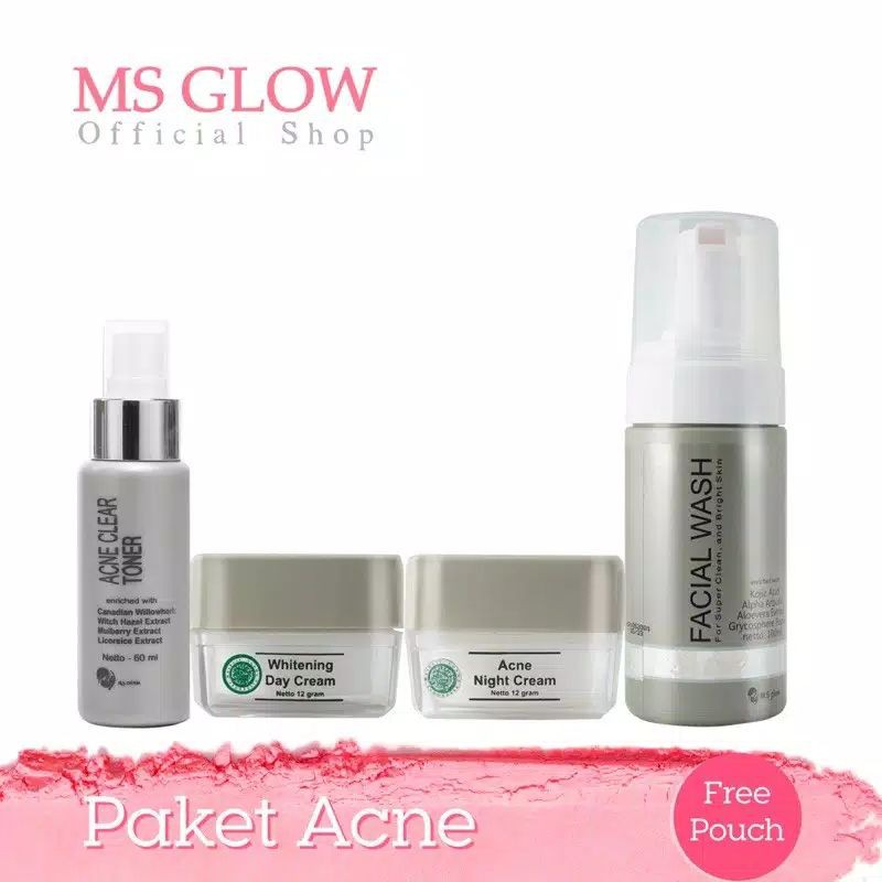 Ms Glow Original Paket Whitening, Acne, Ultimate, Luminous, Serum, Red Jelly ❤GB Beauty❤