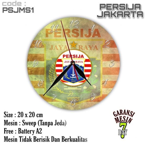 Jam Dinding PERSIJA JAKARTA Team Club Klub Sepak bola THE JACK