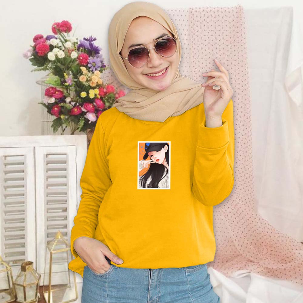 SWEATER WANITA CREWNECK, PEACE PAKAIAN WANITA.