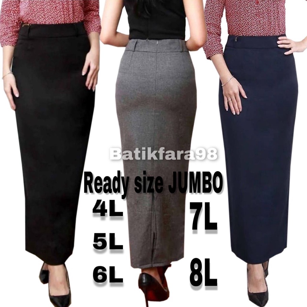 Rok Kerja Wanita Panjang / Formal Rempel Span / Rok Kerja Wanita / Rok Polos Span Wanita