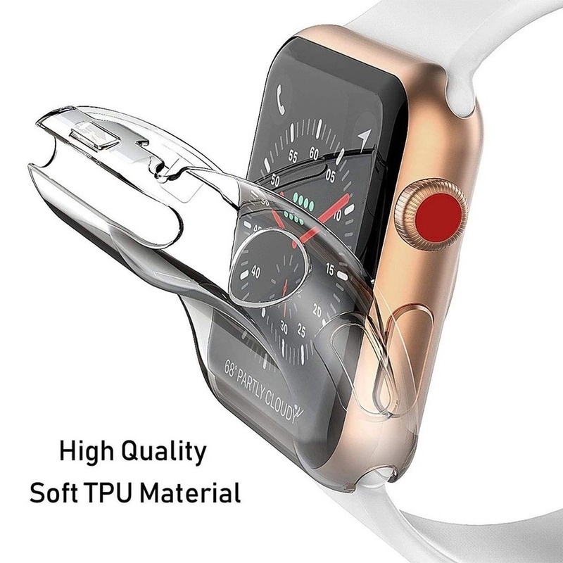 360cover Jam Tangan Slim Untuk Apple Watch Case8 ultra 6 SE 5 4 3 2 1 49mm 42MM 38MM Soft Clear TPU Pelindung Layar i-Watch 4 3 44MM 40MM
