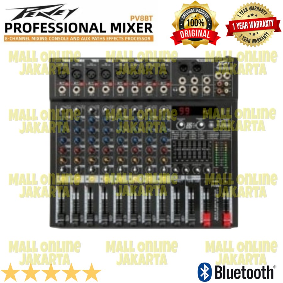 Mixer audio 8 channel Peavey pv8bt original Peawey Pv 8bt