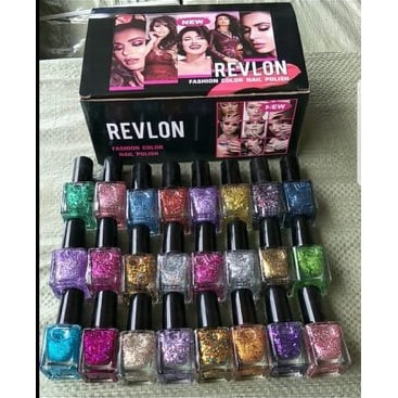 [ 24 PCS ] KUTEK REVLON / HUDA - KUTEKS REVLON - FASHION COLOR NAIL POLISH - ALL COLORS / NUDE / GLITTER / HITAM