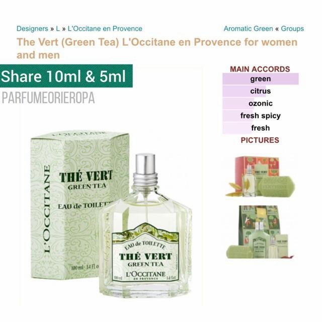 Parfum Original Loccitane The Vert Green Tea EDT 100ml - Parfum Wanita