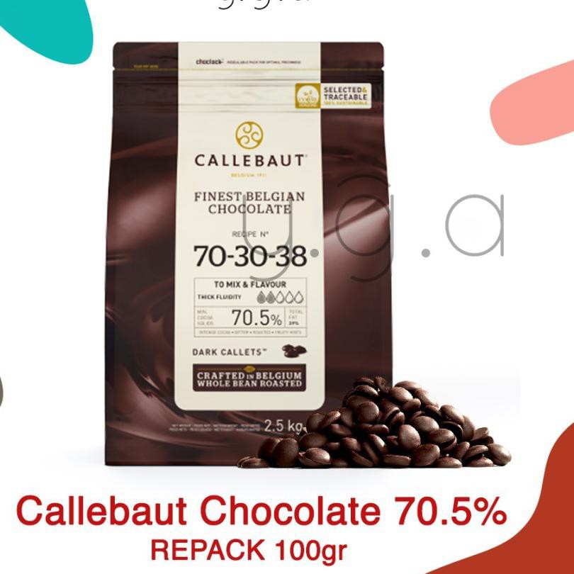 

TERLARIS Callebaut Dark Chocolate Callets 70.5% 70-30-38 (REPACK) 100gr / Coklat Couverture