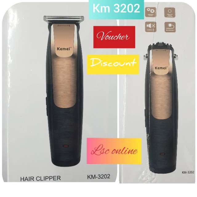 Hair Clipper kemei km-3202 alat cukuran rambut cas cliper hair design  dan mesin cukur murah