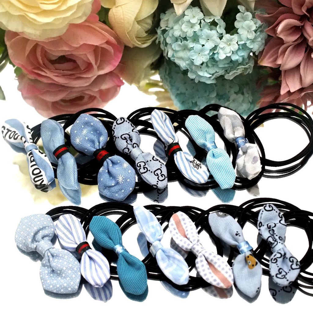 Kuncir Pita Chibi Kawat Katun SATUAN / Karet Rambut Chibi / Ikat Rambut Pita /Kuncir Rambut Korea-5