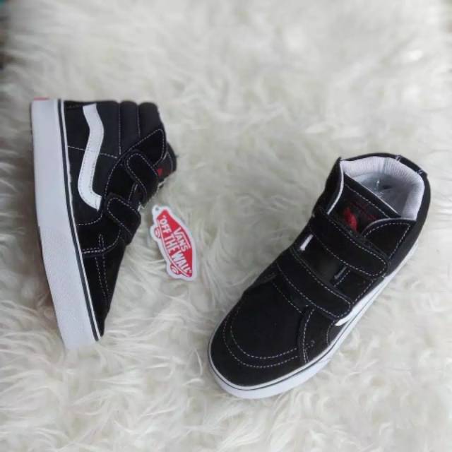 Sepatu Sneaker Anak Vans Kids Model Tinggi / Sepatu Vans Sk8 Fullwhite / Sepatu Anak Murah / Sneakers Anak / Sepatu Anak Terlaris